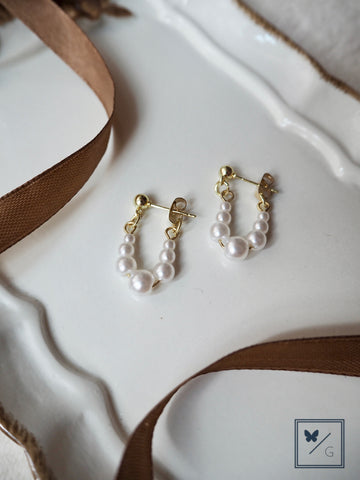 Love Is In The Air - (7) Faux Pearls Loop Earrings