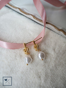 Love Is In The Air - Faux Pearl Dangling Earrings