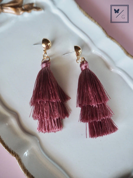 Love Is In The Air - 3 Tiers Tassel Earrings