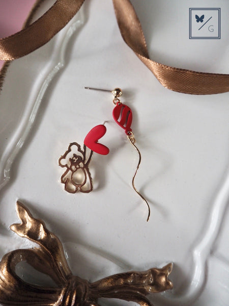 Love Is In The Air - Teddy & Balloon Earrings