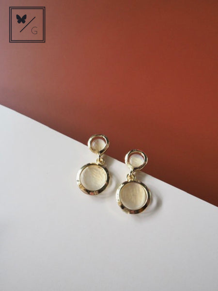 Aubrey Round Opal Earrings