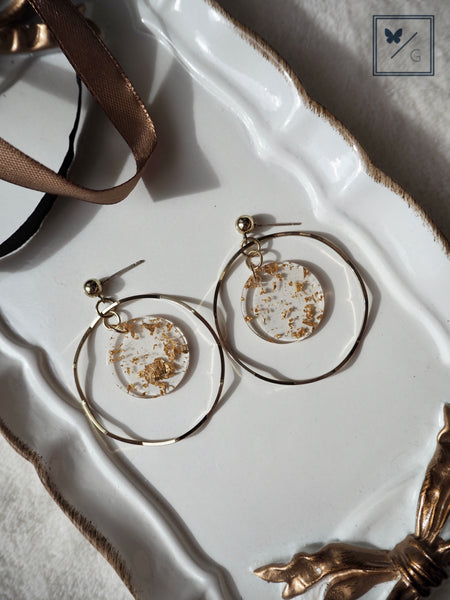 Nala Golden Acrylic Round Earrings