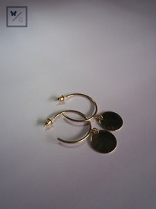 Brie Round Golden Earrings