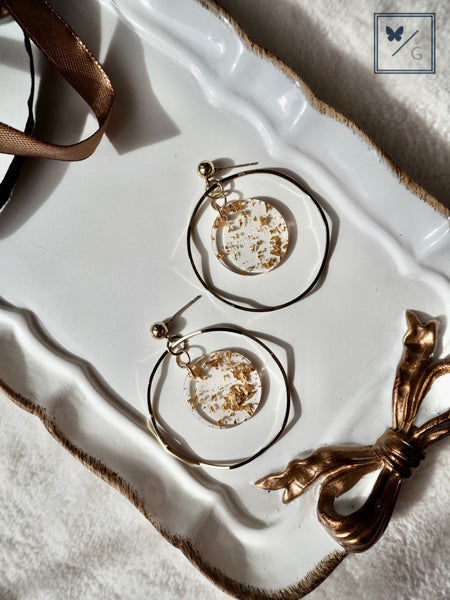 Nala Golden Acrylic Round Earrings