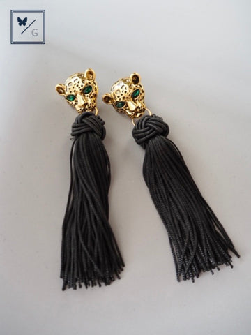 Heidi Panther-Tassel Earrings